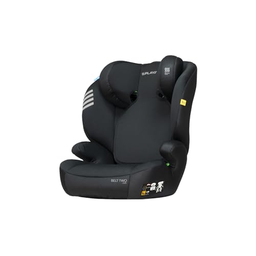 Play Belt two i-size - silla de coche para niños de 3 a 12 años (100 a 150 cm), instalación universal con cinturón, color negro
