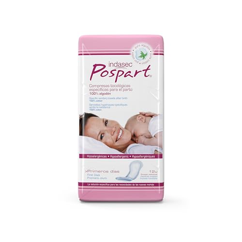 Indasec Pospart Compresas Tocológicas Algodón - 12 Unidades