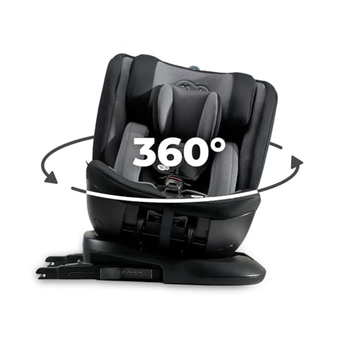 Kinderkraft XPEDITION 2 I-Size, Silla de coche, Isofix, Silla coche bebé, para niños, Ajustable, 5 posiciones, Sillade, para coche, Asiento de coche, Giratoria 360º, Grupo 0+/1/2/3, 0-36 kg, Negro