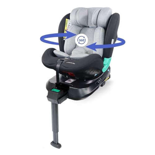 Mobiclinic® Kids, Silla de coche, Giro 360º, ISOFIX, Evolutiva, De 0-12 años, Lionfix PRO, Arnés 5 puntos, Normativa i-size, Pata de seguridad, Regulable, Reclinable 3 posiciones, Textil lavable