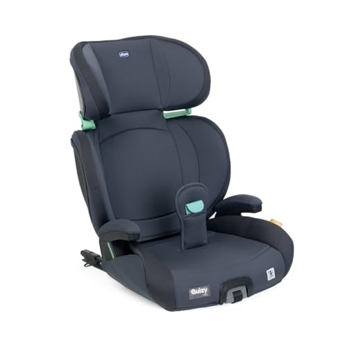 Chicco, Quizy i-Size, Silla de Coche para Niños 3-12 Años (100-150 cm), Instalación Fácil con Sistema Isofix, Reclinable, Ajustable en Altura, con Reposabrazos Acolchados y Asiento Cómodo, Azul