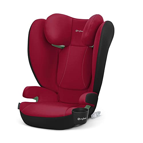 CYBEX Silver Silla de coche Solution B2 i-Fix, Incl. Portavasos, Para coches con y sin ISOFIX, De 15 a 50 kg aprox, De 3 a 12 años aprox, Rojo (Dynamic Red)