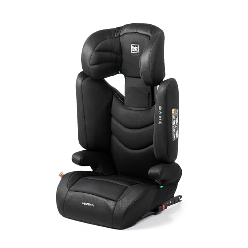 BABYAUTO - Silla de coche JET FIX PLUS GR. 2/3 ISOFIX - 100-150 CM - 15 a 36kg – Edad de 3,5 a 12 años – Acolchado – Reposacabezas ajustable (Black Embossed)