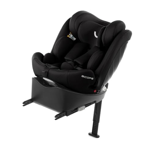 Nurse Scope, Silla Coche Bebé iSize, 40 a 150 cm, de 0 a 12 Años, Isofix, Giratoria 360, Posición de Carga, 13 Posiciones, Color Negro, Scope i-Size