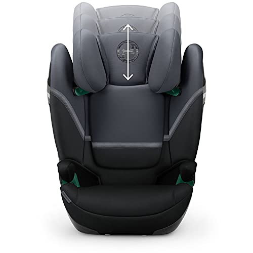 Cybex Gold Silla de coche Solution S2 i-Fix, Para coches con y sin ISOFIX, 100 - 150 cm, De 3 a 12 años aprox. (15-36 kg), Negro (Granite Black)