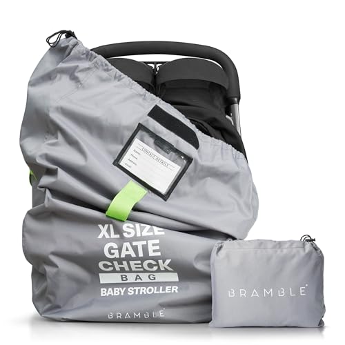 Bramble - Bolsa Extra Grande de Transporte Viaje para Silla de Paseo de Bebé, Silla de Coche, Cochecito Infantil - Durable e Impermeable con Poliéster 600D - 120 cm x 60 cm (Gris)