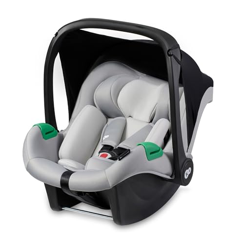 Kinderkraft Mink Pro i-Size - Asiento para coche (40-75 cm, grupo 0+, reposacabezas ajustable, inserto para los más pequeños, color gris
