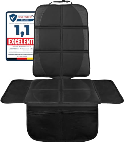 LIONSTRONG - Protector Seguro para Asiento Infantil - Protege tu Coche - Fundas para sillas de Coche - ISOFIX (Negro)