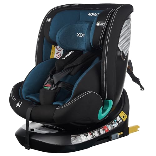 XOMAX G409 IOT Asiento infantil giratorio 360°, ISOFIX I crece, 0 – 36 kg, 0 – 12 años, grupo 0+/1/2/3, arnés de 5 puntos, cinturón de 3 puntos, funda lavable I ECE R129