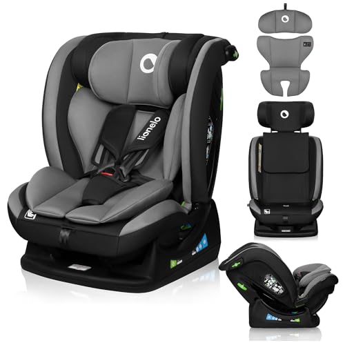 LIONELO AART I-SIZE Silla Coche Bebé 40-150 cm, Montaje con Cinturones de Seguridad, Reposacabezas e Inclinación Ajustables, Almohadilla lumbar y Reductor, Norma R129 i-Size