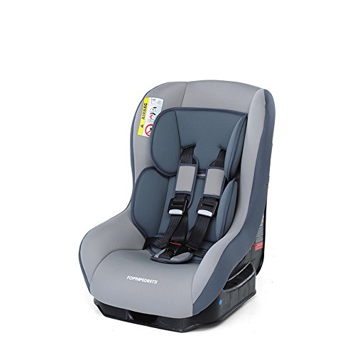 Foppapedretti Go!, Silla para coche Evolution, Silla para coche, grupo 0-1 (0-18 Kg), para niños desde el nacimiento hasta los 4 años aproximadamente, gris (silver)