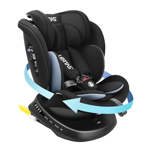 LETTAS i-Size Silla de Coche Isofix Giratoria 360° Grupo 0+/1/2/3, 0-12 años, 0-36 kg, 40-150 cm ECE R129