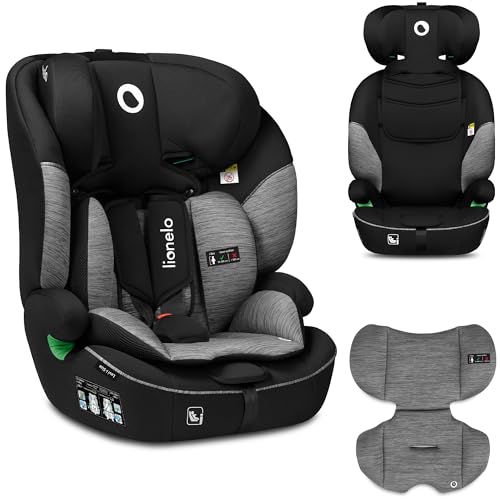 LIONELO LEVI I-SIZE Silla infantil de coche 76-150 cm, Grupo 1 2 3, Protección Lateral, Reposacabezas ajustable de 10 etapas, Reposabrazos Cómodos, Respaldo Extraíble, R129 i-Size