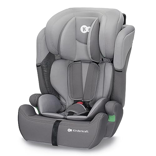 Kinderkraft COMFORT UP I-SIZE 76-150 cm, Silla de coche bebé, Silla coche para niños, Sillade, Cinturón, regula en 11 niveles, Grupo 1/2/3, 15 meses - 12 años, 9-36 kg, Gris