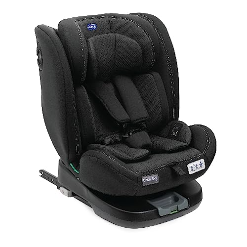 Chicco Unico Evo i-size, Silla de Coche Isofix, Giratoria Rotación 360°, Bebés y Niños de 40-150cm, Hasta 12 Años, Reductor Recién Nacido, Ajustable, Reclinable, Negro