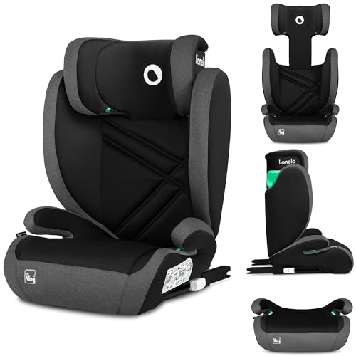 LIONELO HUGO I-SIZE Silla de coche para bebés, Grupo 2 3, de 100 cm a 150 cm Montaje ISOFIX Reposacabezas Memory Foam ajustable Protección lateral Reposabrazos cómodos Respaldo extraíble