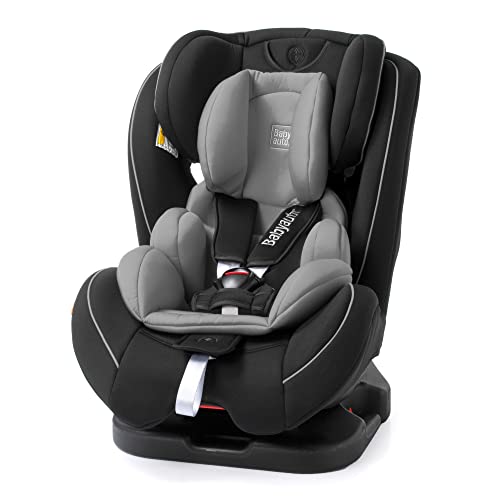 BABYAUTO - Silla de coche TAIYANG GR. 0+/1/2/3 – Edad: desde el nacimiento hasta los 12 años – 0 – 36kg – Acontramarcha hasta los 18kg - Sin Isofix (NEGRO PIPPING GRIS)
