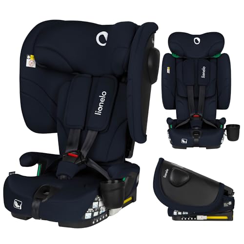 LIONELO NELLY I-SIZE Silla de Coche Para Bebé Plegable 76-150 cm (aprox. de 15 meses a 12 años) Grupo 1 2 3 Fijación Trasera ISOFIX y Cinturón TT, Protección Lateral, Reposacabezas y Respaldo Ajustabl