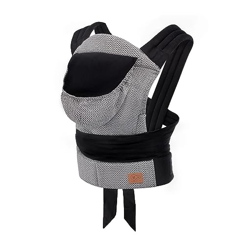 kk Kinderkraft ADOREE Mochila Portabebés Ergonómica, Fular portabebe da 3 mesi a 20 kg, tipo Mei Tai, Dorsal Ventral posición, con Capucha, Postura segura, Asiento ajustable, Gris