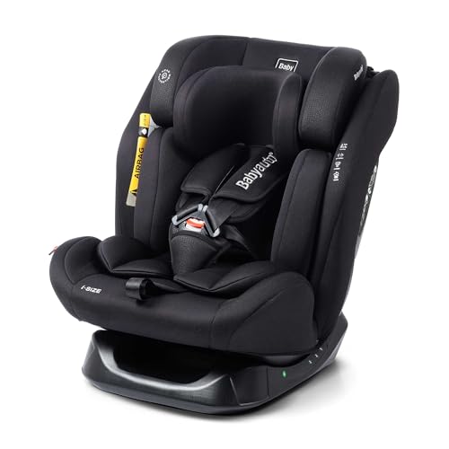 BABYAUTO - Silla de coche sin isofix LOLO 40-150cm – Edad: desde el nacimiento hasta los 12 años –I-size – Acontramarcha hasta los 105 cm, 4 años aprox - Sin Isofix (BLACK EMBOSSED)