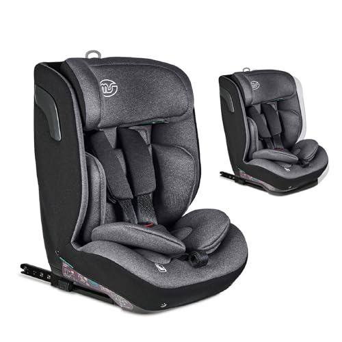 MS BabyWorld – BARI – Silla de coche I-Size Grupo 1/2/3 | 75-150 cm 9-36 kg | Normativa R129 | Protectores laterales | Top Tether Isofix | Reclinado 1 posición | Ajuste con una mano | Easy Grow System