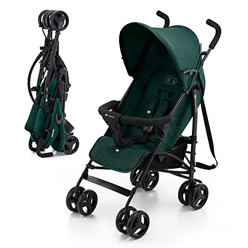 Kinderkraft TIK Silla de Paseo bebé, Carrito, Carro bebé, Carrito bebé, Posición reclinada, Plegable, Posición Tumbada, Ligero - 6,5kg, Material Impermeable, Verde