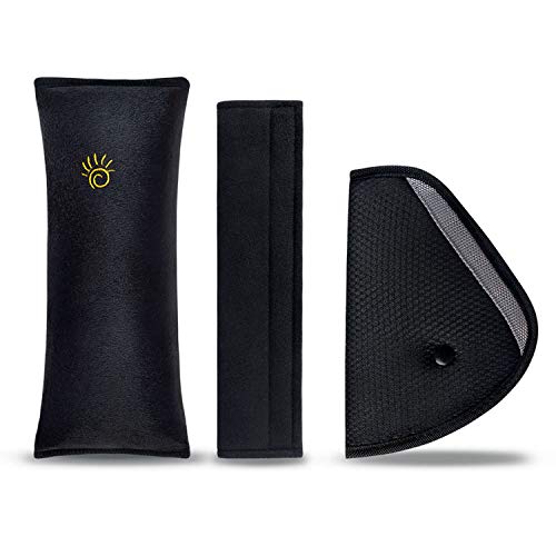Almohadillas para Cinturón Coche Seguridad, URAQT Almohadillas Protectores de Hombro, Auto Almohada para Cinturón de Seguridad Soporte de la Cabeza Proteja Hombro para Niños Bebés Adultos
