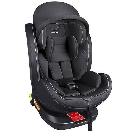 XOMAX XZ-16 Asiento infantil giratorio 360° con ISOFIX y función reclinable I creciente I 0-36 kg, 0 – 12 años, grupo 0/1/2/3 I, arnés de 5 puntos y cinturón de 3 puntos I ECE R129 i-Size