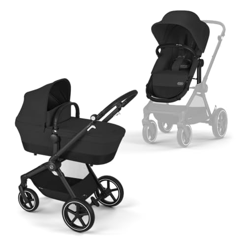 CYBEX Gold Sillita de paseo EOS Lux 2-en-1, Sistema de viaje, Desde el nacimiento hasta 22 kg (aprox. 4 años), Moon Black