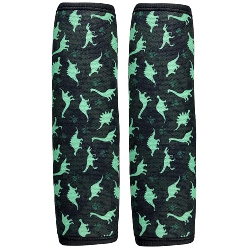 HECKBO 2x Protector para cinturón de seguridad - Dinosaurio - para niños - Protector para cinturón, almohadilla para el hombro para el cinturón de seguridad