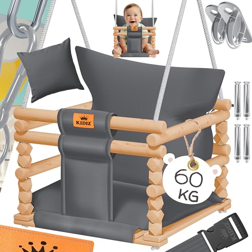 KIDIZ® Juego de Columpio para niños, Incluye Accesorios para Columpio, Columpio, jardín, Exterior, Interior, Columpio de Mesa para niños, de plástico, Altura Ajustable, Antideslizante