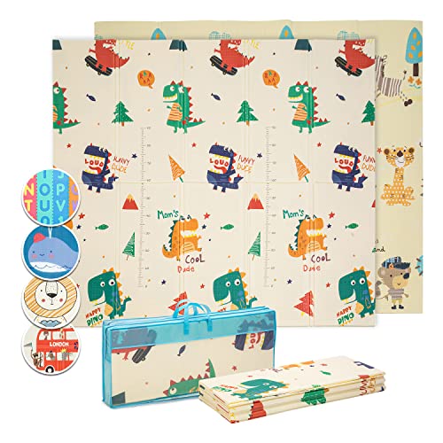 Babify Alfombra Bebe Acolchada Plegable para Juegos, Mat Suelo para Bebe para Jugar en Casa, Suave Alfombrilla de Juego Acolchada sin BPA, Antideslizante, Tapete Bebe Reversible
