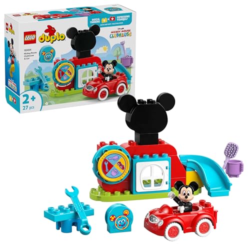 Lego Duplo | Disney Casa y Coche de Mickey Mouse de Juguete, Juego Educativo para Clasificar por Colores, Juguetes Montessori para Niños y Niñas de 2 Años o Más, Regalo de Cumpleaños Infantil 10454