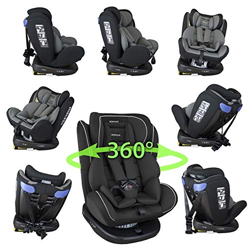 XOMAX 916 Silla de coche Isofix giratoria 360...