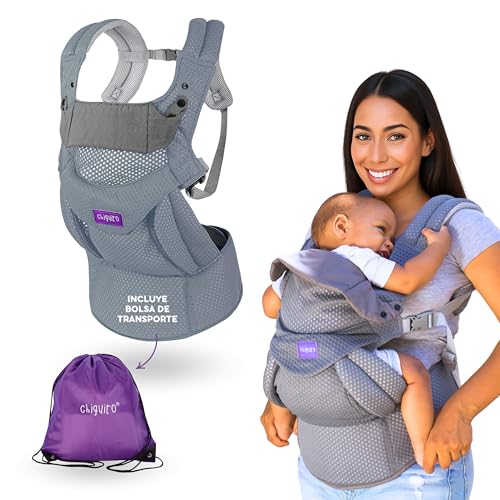 CHIQUITO - Mochila Portabebés en Softflex® – Ergonómica y Transpirable, Recién Nacido 0‑36 meses (3,2‑15 kg) | Malla 3D Fresca | Soporte Lumbar Acolchado | Bolsa de Transporte Bubba incluida.