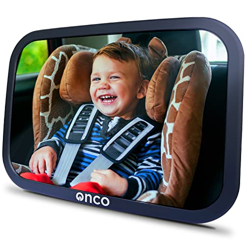 Onco Espejo Coche Bebé Asiento Trasero - 100% a Prueba de Roturas - Conduce Seguro y Observa a Tu Hijo - Accesorios Esenciales para Padres Primerizos - Ganador del Premio LovedByParents