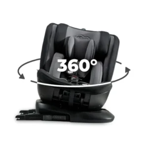 Kinderkraft XPEDITION 2 I-Size Silla de Coche Giratoria 360º, Grupo 0+/1/2/3 (0-36 kg), Ajustable, Isofix, Negro - Seguridad y Confort para Bebés y Niños