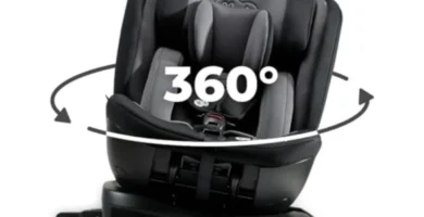 Kinderkraft XPEDITION 2 I-Size Silla de Coche Giratoria 360º, Grupo 0+/1/2/3 (0-36 kg), Ajustable, Isofix, Negro - Seguridad y Confort para Bebés y Niños