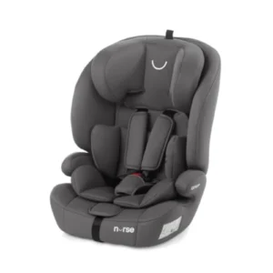Silla de Coche iSize Nurse Grip para Niños 76-150 cm (2-12 Años), Sin Isofix, 9 Posiciones, Instalación con Cinturón, Gris Storm