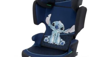 Silla Coche Disney RoadFix i-Size Grupo 2/3 (3,5-12 años) - Elevador con Respaldo, ISOFIX, Plegable, 14 Ajustes, Ligera (4,4 kg) - Diseño Stitch