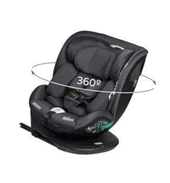 Silla de Coche I-Size Ms BabyWorld MILOS 360° - Grupo 0/1/2/3 (0-36 kg), ISOFIX, Top Tether, Reclinable, A Contramarcha hasta 18 kg
