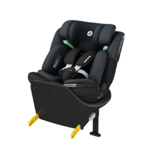 Maxi-Cosi Emerald 360 S i-Size - Silla Coche Giratoria 360° para Bebé y Niño (0-12 años), ISOFIX, Protección Lateral G-CELL, 4 Reclinaciones, Tejidos Reciclados, Tonal Black