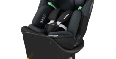 Maxi-Cosi Emerald 360 S i-Size - Silla Coche Giratoria 360° para Bebé y Niño (0-12 años), ISOFIX, Protección Lateral G-CELL, 4 Reclinaciones, Tejidos Reciclados, Tonal Black