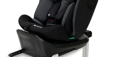Kinderkraft I-360 Silla de Coche i-Size 40-150 cm, Giratoria 360°, ISOFIX, Grupo 0+/1/2/3, Ajustable, RWF y FWF, Negro - Seguridad Máxima