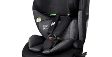 Silla de Coche ISOFIX Grupo 1/2/3 (9-36 kg) R129 - Protección Lateral, Reposacabezas Ajustable y Base Reclinable - Fabricada en Francia
