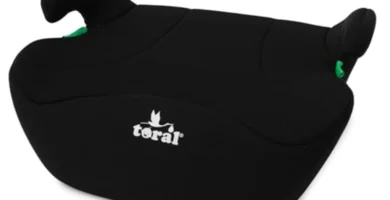 Alzador Coche Niño Grupo 3 i-Size - Silla Elevador Segura y Ligera con ISOFIX, Homologada R129, Modelo Mónaco Negro