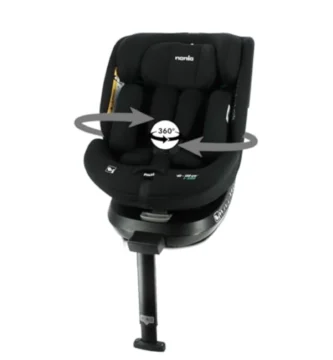 Silla de Auto Nania SPIRIT 360° Giratoria i-Size (40-150 cm) - Grupo 0+/1/2/3, Isofix + Puntal, Homologada R129, Reposacabezas Ajustable