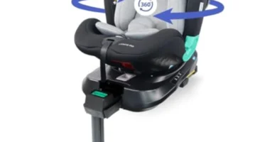 Silla Coche Bebé LionFix Pro 360º i-Size Isofix - Grupo 0/1/2/3 (0-12 Años) | Arnés 5 Puntos, Pata Seguridad y Reclinable 3 Posiciones