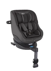 Graco Turn2Me Silla de Coche Giratoria 360º i-Size R129 con ISOFIX, de 40-105 cm (0-4 años), Almohadilla TrueShield y Protección Lateral, Color Heather