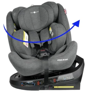 Silla Coche Apollo i-Size 360° Isofix 0-12 Años - Reclinable, Giratoria y Ajustable para Bebés y Niños (40-150 cm) - Gris